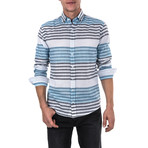 Domitian Shirt Horizontal Stripe // Blue + White (XS)