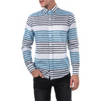 Domitian Shirt Horizontal Stripe // Blue + White (S)