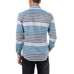 Domitian Shirt Horizontal Stripe // Blue + White (XL)
