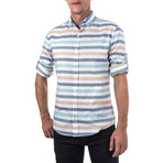 Trajan Shirt Horizontal Stripe // White + Blue (L)