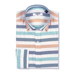 Trajan Shirt Horizontal Stripe // White + Blue (M)