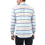 Trajan Shirt Horizontal Stripe // White + Blue (S)