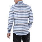 Hadrian Shirt Horizontal Stripe // White + Blue (2XL)