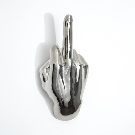 Middle Finger // Wall Hook (Silver)