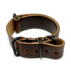 Military Watch Strap // Brown Chromexcel // PVD Buckle (18mm)