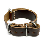 Military Watch Strap // Brown Chromexcel // Matte Buckle (18mm)