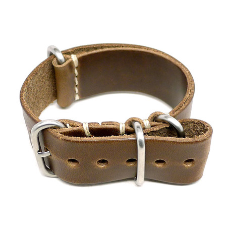 Military Watch Strap // Natural Chromexcel // Matte Buckle (18mm)