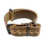 Military Watch Strap // Natural Chromexcel // PVD Buckle (18mm)
