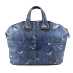 Men's Leather Nightingale Paisley Carry On Bag // Blue + Black