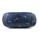Men's Leather Nightingale Paisley Carry On Bag // Blue + Black