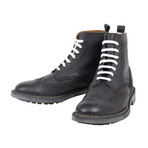 Commando Pebbled Leather Ankle Combat Boots // Black (US: 8)