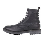 Commando Pebbled Leather Ankle Combat Boots // Black (US: 8)