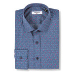 Pertinax Slim Fit Print Shirt // Blue (L)