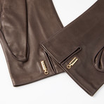 Lambskin Gloves + Silk Lining // Dark Brown // Size 11