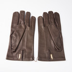 Lambskin Gloves + Silk Lining // Dark Brown // Size 11