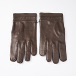 Lamb Leather Gloves + Silk Lining // Dark Brown // Size 8.5