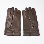 Lamb Leather Gloves + Silk Lining // Dark Brown // Size 8.5