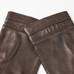 Lamb Leather Gloves + Silk Lining // Dark Brown // Size 8.5