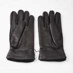 Peccary Gloves + Silk Lining + Cashmere V2 // Black // Size 9.5