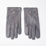 Lamb + Crocodile Skin Gloves + Silk Lining // Light Blue Gray (Size: 8)