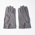 Lamb + Crocodile Skin Gloves + Silk Lining // Light Blue Gray (Size: 8)