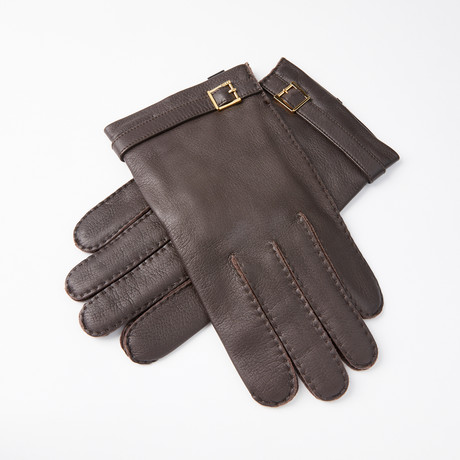 Deerskin Gloves + Cashmere Lining // Dark Brown // Size 9