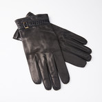 Lambskin Gloves + Crocodile Skin Detail + Cashmere Lining // Black // Size 9