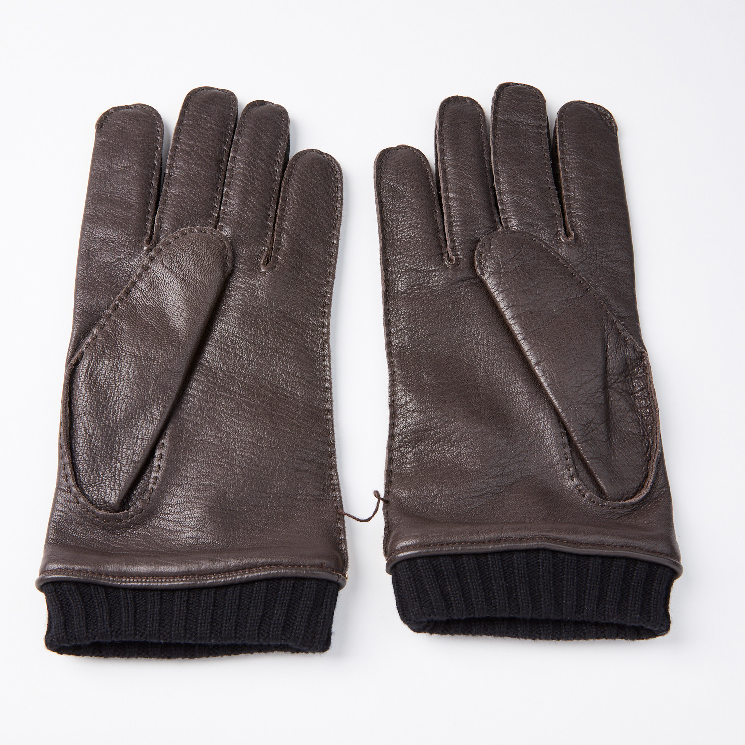 Deer Leather Gloves + Cashmere Lining // Dark Brown // Size 9.5 - Zilli ...