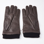 Deer Leather Gloves + Cashmere Lining // Dark Brown // Size 9.5