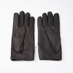 Peccary Gloves + Cashmere Lining // Black + Yellow Gold (Size: 8.5)