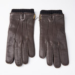 Deer Leather Gloves + Cashmere Lining // Dark Brown // Size 9.5