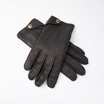 Peccary Gloves + Cashmere Lining // Black + Yellow Gold (Size: 8.5)