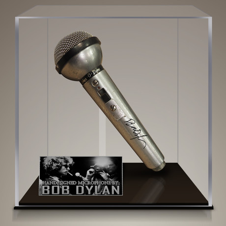 Bob Dylan // Signed Vintage Microphone // Custom Museum Display (Signed Microphone Only)