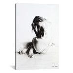 Nude Woman Charcoal Study 38 // Ashvin Harrison (26"W x 18"H x 0.75"D)