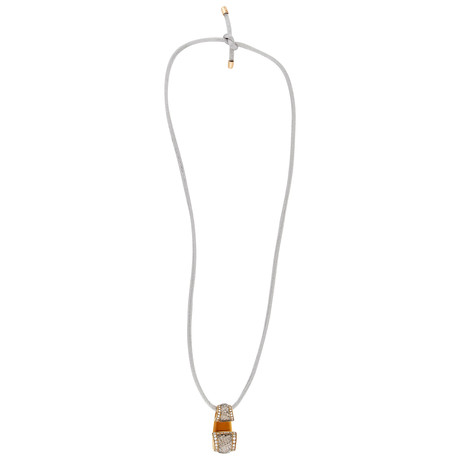 Io Si 18k Yellow Gold Diamond + Quartz Pendant Necklace // Cord Length: 20"