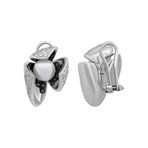 Io Si 18k White Gold Diamond + Black Diamond Earrings
