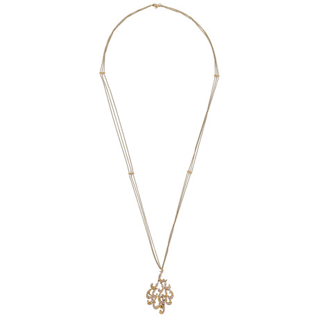 Io Si 18k Yellow Gold Diamond + Sapphire Necklace // Necklace Length: 32"