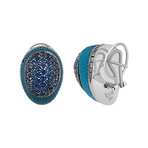 Io Si 18k White Gold Diamond + Sapphire + Quartz Earrings