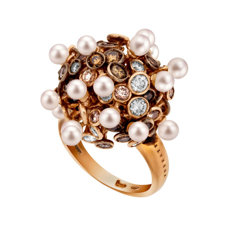 Roberta Porrati 18k Pink Gold Multi-Stone Ring // Ring Size: 6.5