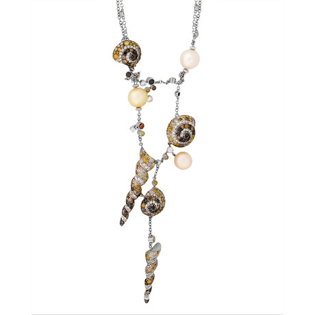 Roberta Porrati 18k White Gold Multi-Stone Necklace