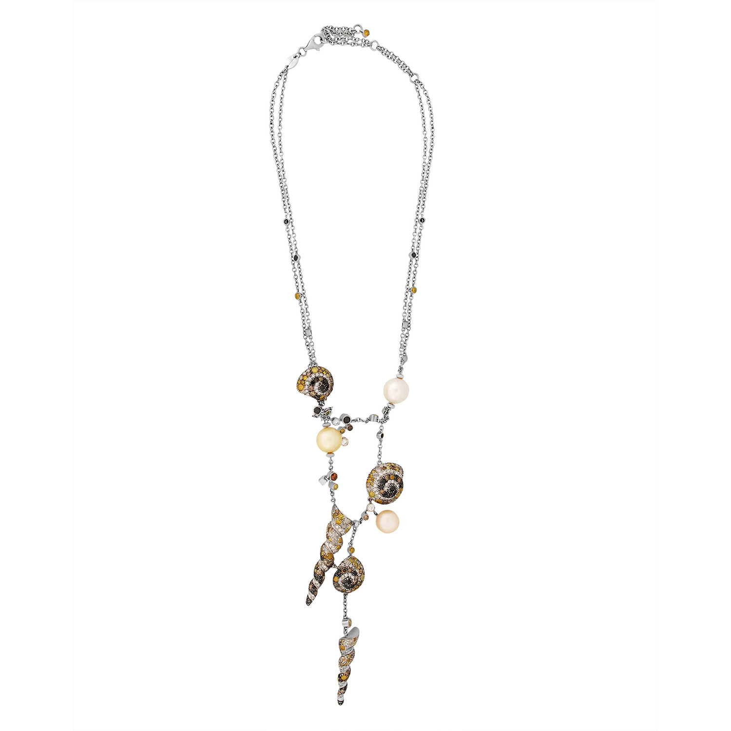Roberta Porrati 18k White Gold Multi-Stone Necklace - Luxury Italian ...