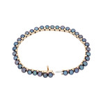 Roberta Porrati 18k Pink Gold Diamond + Sapphire + Pearl Bracelet // Bracelet Circumference: 7.5"