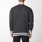 Varsity Fleece Tonal Track Sweatshirt // Heather Charcoal (L)