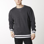 Varsity Fleece Tonal Track Sweatshirt // Heather Charcoal (L)