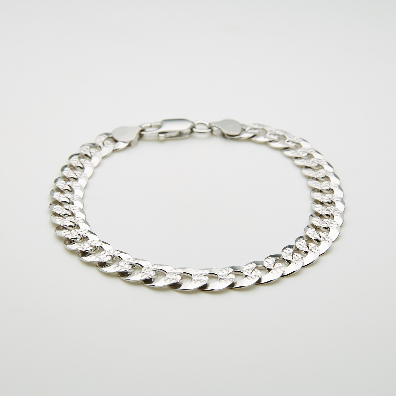 Thick Diamond Cut Cuban Chain Bracelet // 8.5