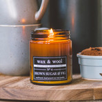 Brown Sugar + Fig // 9 oz Soy Wax Candle // Amber Jar