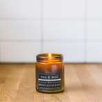 Brown Sugar + Fig // 9 oz Soy Wax Candle // Amber Jar