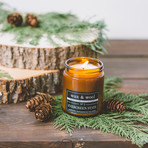 Evergreen State // 9 oz Soy Wax Candle // Amber Jar