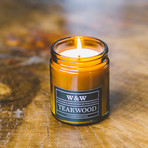 Teakwood // 9 oz Soy Wax Candle // Amber Jar