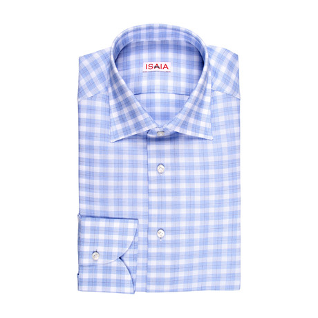 Leondardo Checked Dress Shirt // Blue (US: 17R)